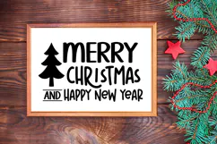 Merry Christmas and Happy New Year Sign SVG, Farmhouse Sign Product Image 3
