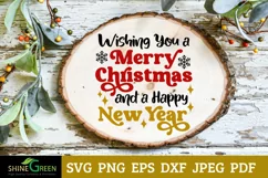 Wishing You a Merry Christmas and a Happy New Year SVG Product Image 1