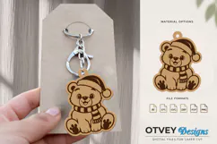 Woodland Christmas Bear Cute Animal Keychain Lasercut Product Image 3