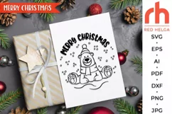 merry christmas svg, polar bear hat svg, christmas bear dxf, cute bear scarf svg, christmas scene svg, christmas sign svg, xmas window decor, winter theme svg, window cling svg, christmas card svg, christmas shirt svg, xmas decoration svg, holiday design