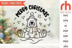 merry christmas svg, polar bear hat svg, christmas bear dxf, cute bear scarf svg, christmas scene svg, christmas sign svg, xmas window decor, winter theme svg, window cling svg, christmas card svg, christmas shirt svg, xmas decoration svg, holiday design