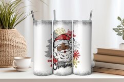 Merry Christmas Black Santa 20oz Tumbler Sublimation PNG Product Image 1