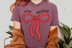 Merry Christmas Bow PNG, Christmas Coquette Bow PNG Product Image 3