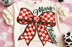 Merry Christmas Bow PNG, Christmas Coquette Sublimation PNG Product Image 2