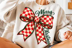 Merry Christmas Bow PNG, Christmas Coquette Sublimation PNG Product Image 3
