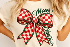 Merry Christmas Bow PNG, Christmas Coquette Sublimation PNG Product Image 4