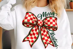 Merry Christmas Bow PNG, Christmas Coquette Sublimation PNG Product Image 5
