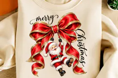 Merry Christmas Santa Bow PNG | Red & Gold Elegant Christmas Product Image 2