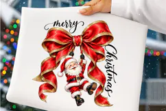 Merry Christmas Santa Bow PNG | Red & Gold Elegant Christmas Product Image 3