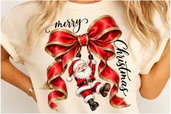 Merry Christmas Santa Bow PNG | Red & Gold Elegant Christmas Product Image 4