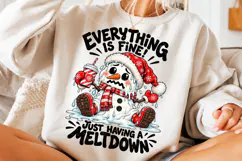 Everything Is Fine Christmas PNG | Meltdown Snowman Png Product Image 5