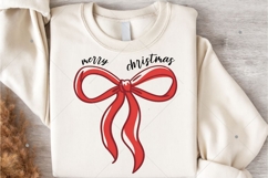 Merry Christmas Bow PNG, Christmas Coquette Bow PNG Product Image 4