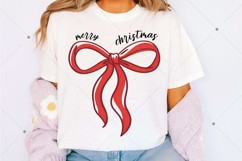 Merry Christmas Bow PNG, Christmas Coquette Bow PNG Product Image 2