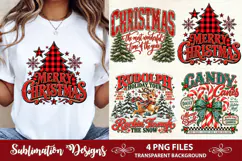Merry Christmas Buffalo Plaid Tree Vintage Christmas Product Image 1