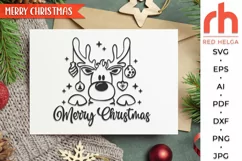 merry christmas svg, peeking reindeer svg, christmas deer dxf, reindeer baubles svg, christmas scene svg, christmas template, xmas window decor, winter theme svg, window cling svg, christmas card svg, christmas ornament svg, xmas decoration svg