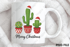Merry Christmas Cactus Tree Xmas PNG Product Image 4
