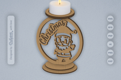 Merry Christmas Candle Holder Laser Cut Product Image 1