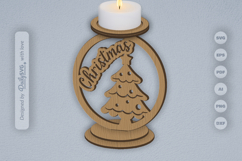 Merry Christmas Candle Holder Laser Cut Product Image 2