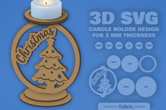 Merry Christmas Candle Holder Laser Cut Product Image 3