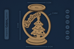 Merry Christmas Candle Holder Laser Cut Product Image 1