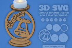 Merry Christmas Candle Holder Laser Cut Product Image 1