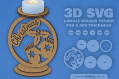 Merry Christmas Candle Holder Laser Cut Product Image 2