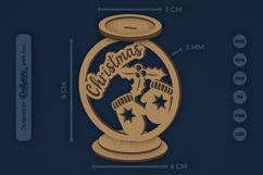 Merry Christmas Candle Holder Laser Cut Product Image 3