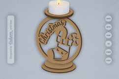 Merry Christmas Candle Holder Laser Cut Product Image 2
