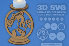 Merry Christmas Candle Holder Laser Cut Product Image 1