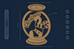 Merry Christmas Candle Holder Laser Cut Product Image 3