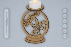 Merry Christmas Candle Holder Laser Cut Product Image 1