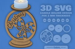 Merry Christmas Candle Holder Laser Cut Product Image 2