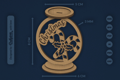 Merry Christmas Candle Holder Laser Cut Product Image 3