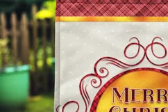 Holiday Candle 12x18 Red Plaid Merry Christmas Garden Flag Product Image 2