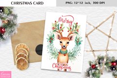 Cute Reindeer|Merry Christmas Card Printable Design Product Image 1