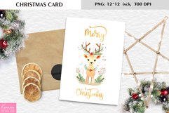 Cute Baby Reindeer|Merry Christmas Card Printable Design Product Image 1