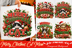 Merry Christmas Cat Mom Sublimation Png Product Image 1