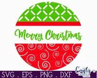 Cute Christmas Svg Round Sign | Merry Christmas Door Hanger Product Image 2