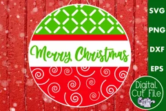 Cute Christmas Svg Round Sign | Merry Christmas Door Hanger Product Image 1