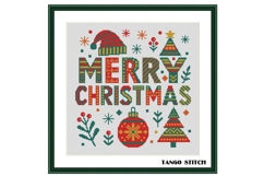 Merry Christmas cheeky festive cross stitch pattern - Tango Stitch