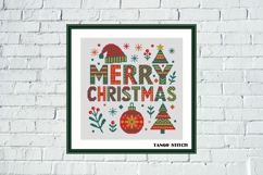 Merry Christmas cheeky festive cross stitch pattern - Tango Stitch