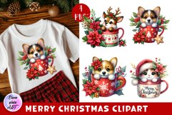 Watercolor Christmas Cute Animals clipart Product Image 1