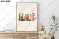 Merry Christmas Coffee Mug Drinking PNG Product Image 3