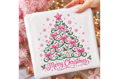 Merry Christmas Coquette Pink Bow Tree Product Image 1