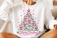 Merry Christmas Coquette Pink Bow Tree Product Image 3