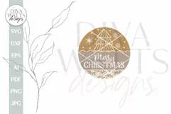 Merry Christmas SVG Door Hanger For Winter SVG Welcome Sign Product Image 2