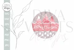 Merry Christmas SVG Door Hanger For Winter SVG Welcome Sign Product Image 2