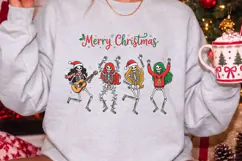 Merry Christmas Dancing Skeletons Illustration Product Image 2