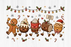 Merry Christmas Dessert Friends Clipart PNG Product Image 1
