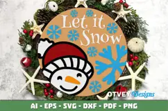 Merry Christmas Round Sign Door Hanger Lasercut Product Image 2
